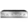 36″ Gas Cooktop, 6 burners, Commercial style, Stainless