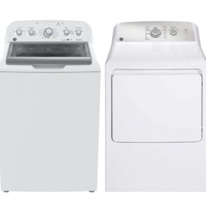 Ensemble Laveuse-Sécheuse 27’’, Laveuse 4.9 pi.cu., Sécheuse au Gaz 7.2 pi.cu., Blanc - GTW49SBMRWS & GTD40EBMRWS