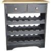 Rustic Wooden Wine Rack -18 bottles - Vintage Black