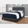 Lit Queen - Tissu Gris - Monarch Specialties