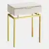 24" H Accent Table, Beige Marble Look and Gold Metal - Monarch Specialties