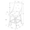 Ensemble de 2 tabourets de bar, Cuir laminé gris - Monarch – Image 3