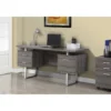 Bureau de travail, taupe foncé et argent - Monarch – Image 2
