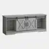 Meuble télé 60'' Gris avec 2 Portes Coulissantes - Monarch