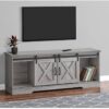 Meuble télé 60'' Gris avec 2 Portes Coulissantes - Monarch – Image 2
