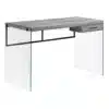 48" Desk, Gray Wood and Tempered Glass - Monarch - Image 5