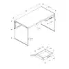 48" Desk, Gray Wood and Tempered Glass - Monarch - Image 4