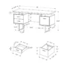 Bureau de travail, taupe foncé et argent - Monarch – Image 5