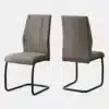 Chaises de cuisine en similicuir couleur taupe, ENS. de 2 - Monarch