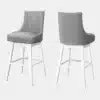 Ensemble de 2 tabourets de bar, Cuir laminé gris - Monarch
