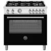 Cuisinière Bertazzoni 36’’, 5 brûleurs au gaz, 5.9 pi.cu, 19 000 BTU, Noir - MAS365GASNEV