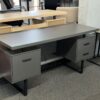 Bureau de travail, taupe foncé et argent - Monarch – Image 4