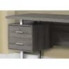 Bureau de travail, taupe foncé et argent - Monarch – Image 3