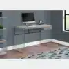 48" Desk, Gray Wood and Tempered Glass - Monarch