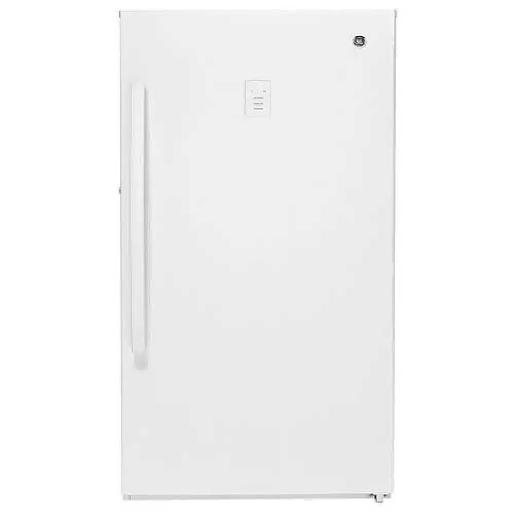 Congélateur vertical GE – 28", 14,1 pi³, dégivrage automatique, éclairage intérieur, blanc – FUF14SMRWW