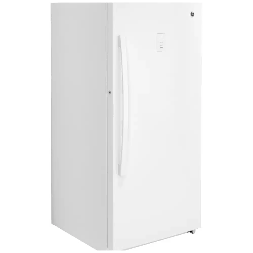 Congélateur vertical GE – 28", 14,1 pi³, dégivrage automatique, éclairage intérieur, blanc – FUF14SMRWW – Image 2