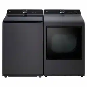 Ensemble laveuse & sécheuse LG – 27", 6,3 pi³ / 7,3 pi³, Wi-Fi, impeller, noir – WT8600CB & DLEX8600BE