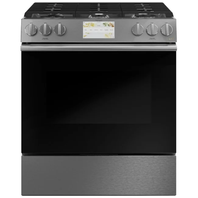 Cuisinière à biénergie GE Café - 30 pouces,  5,7 pi³ , platine – CC2S900M2NS5