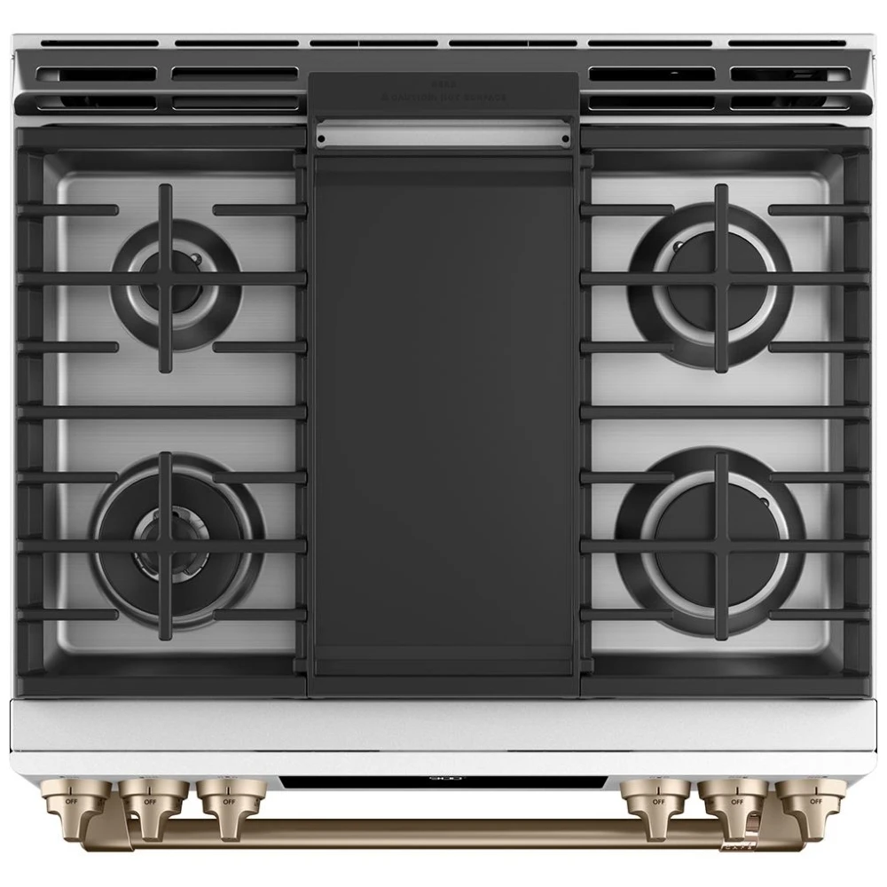 Cuisinière à biénergie GE Café – 30 pouces, 5,7 pi³, blanc – CC2S900P4MW2 – Image 4