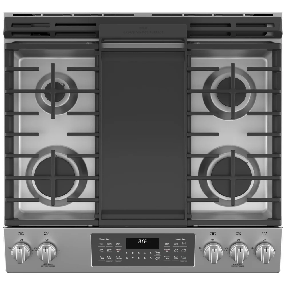 Cuisinière à gaz GE – 30 pouces, 6,7 pi³, inox – JCGSS86SPSS – Image 4