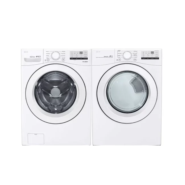 LG Washer Dryer Package - 27 inches, 5.2 cu. ft. + 7.4 cu. ft. - WM3400CW & DLE3400W