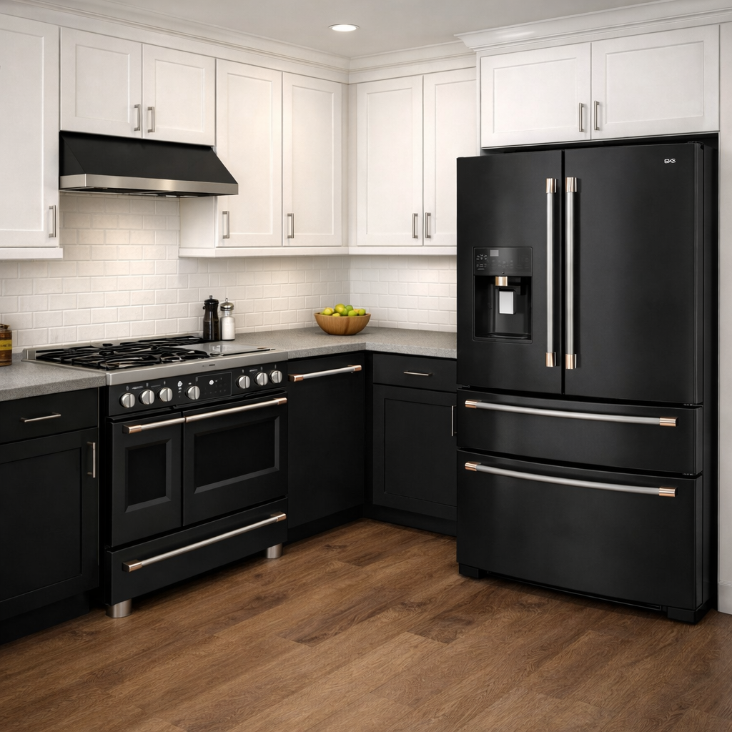 Ensemble cuisine GE Café noir mat – Réfrigérateur + cuisinière + lave-vaisselle – CVE28DP3ND1 + C2Y486P3TD1 + CDT888P3VD1 – Image 2