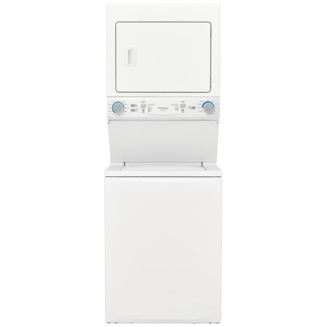 Centre de buanderie Frigidaire – 27 pouces, laveuse 4,5 pi³ & sécheuse électrique 5,6 pi³, blanc – FLCE752CAW