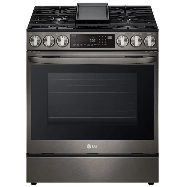Cuisinière à gaz LG – 30 pouces, 6,3 pi³, inox noir – LSGL6335D