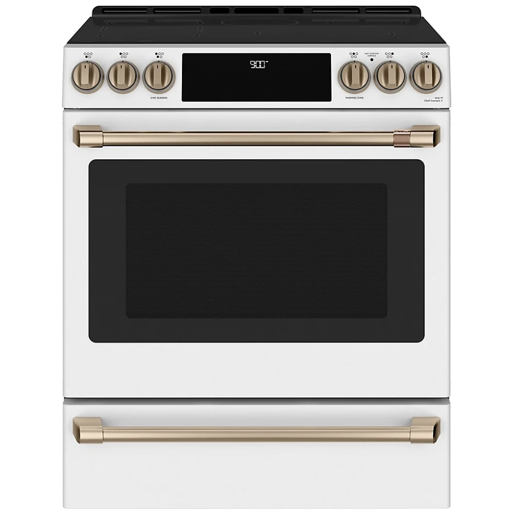 Cuisinière à induction GE Café – 30 pouces, 5,7 pi³, blanc – CCHS900P4MW2