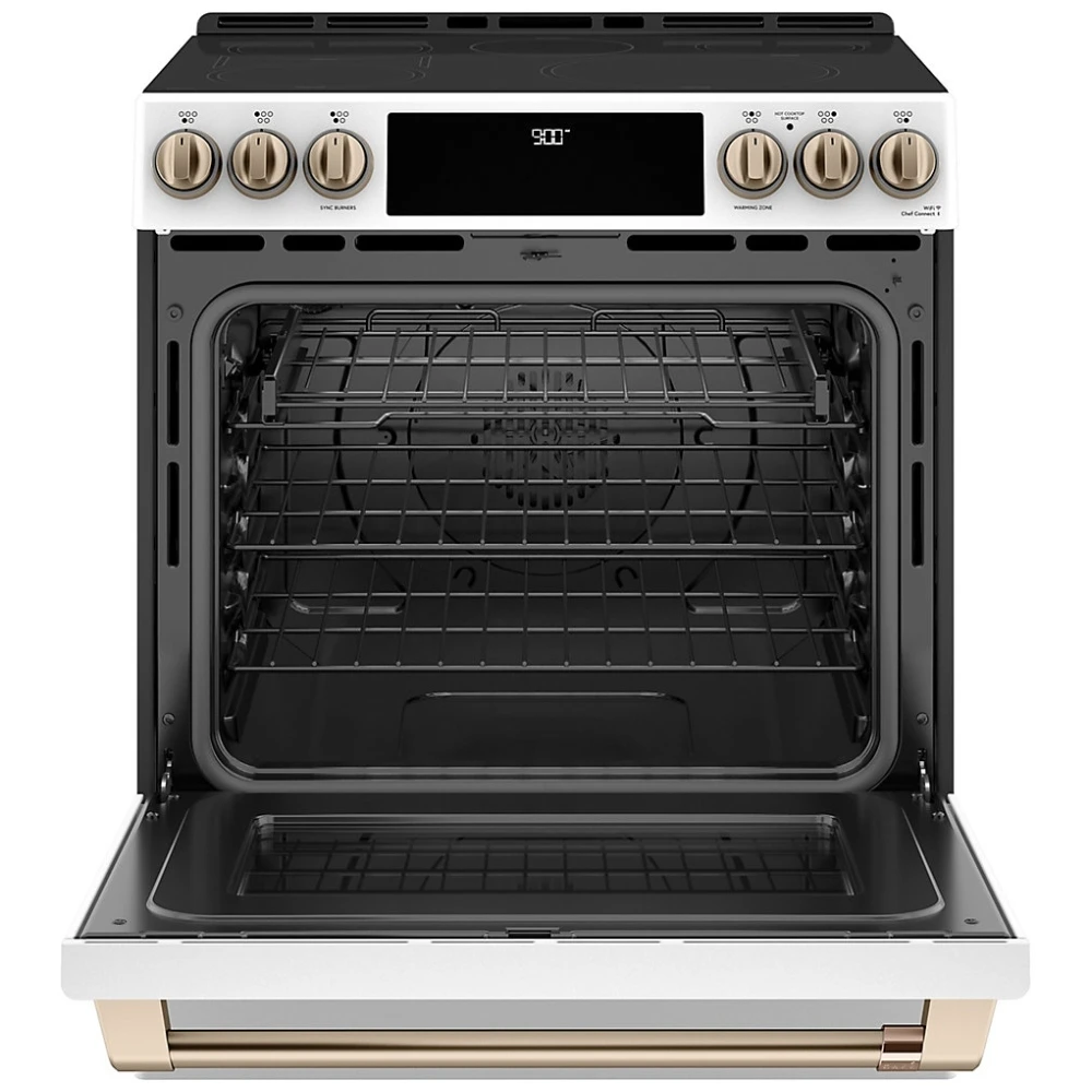 Cuisinière à induction GE Café – 30 pouces, 5,7 pi³, blanc – CCHS900P4MW2 – Image 2