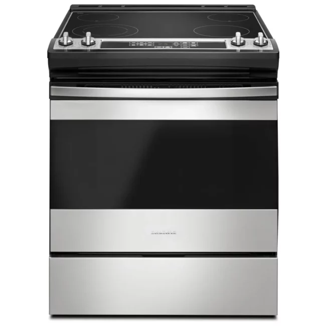 Cuisinière électrique Amana – 30 pouces, 4,8 pi³, acier inoxydable – YAES6603SFS