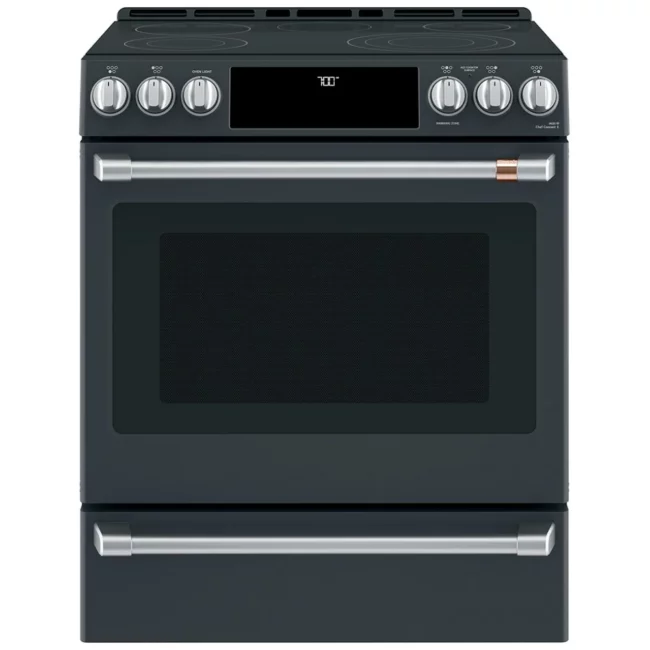 Cuisinière électrique GE Café – 30 pouces, 5,7 pi³, noir mat – CCES700P3MD1