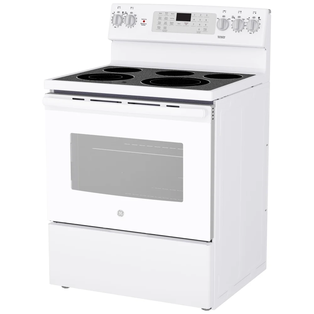 Cuisinière électrique GE – 30 pouces, 5 pi³, convection véritable, blanc – JCB840DVWW – Image 5