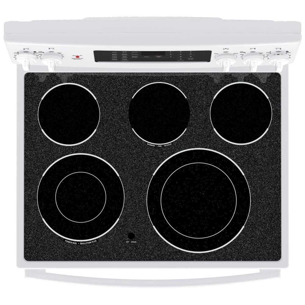 Cuisinière électrique GE – 30 pouces, 5 pi³, convection véritable, blanc – JCB840DVWW – Image 4