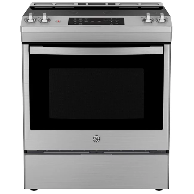 Cuisinière électrique GE – 30 pouces, 5,3 pi³, inox – JCS830SVSS