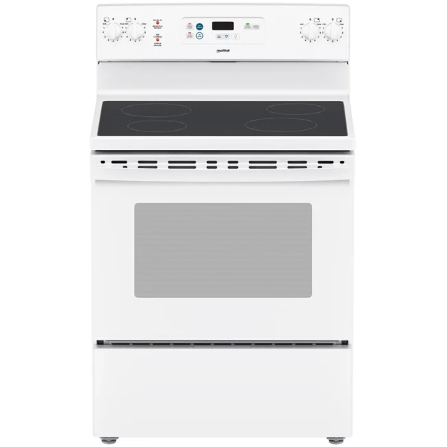 Cuisinière électrique Moffat – 30 pouces, 5,0 pi³, blanc – MCBS585DNWW