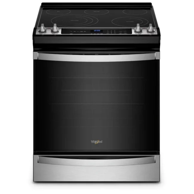 Cuisinière électrique Whirlpool – 30 pouces, 6,4 pi³, acier inoxydable – YWEE745H0LZ