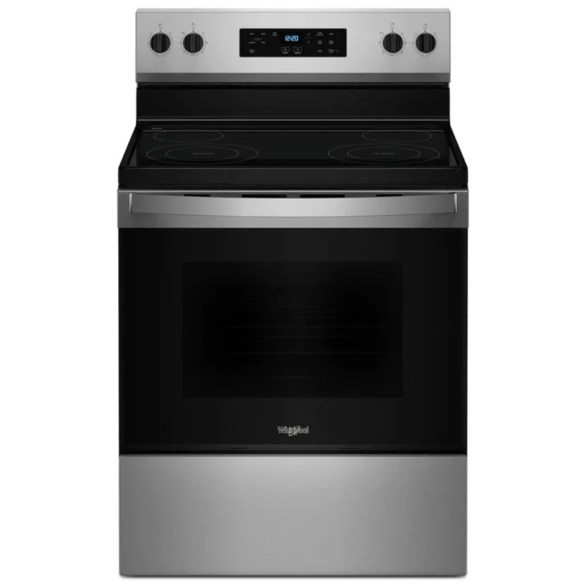 Cuisinière électrique Whirlpool – 30 pouces, 5,3 pi³, acier inoxydable – YWFES3530RS