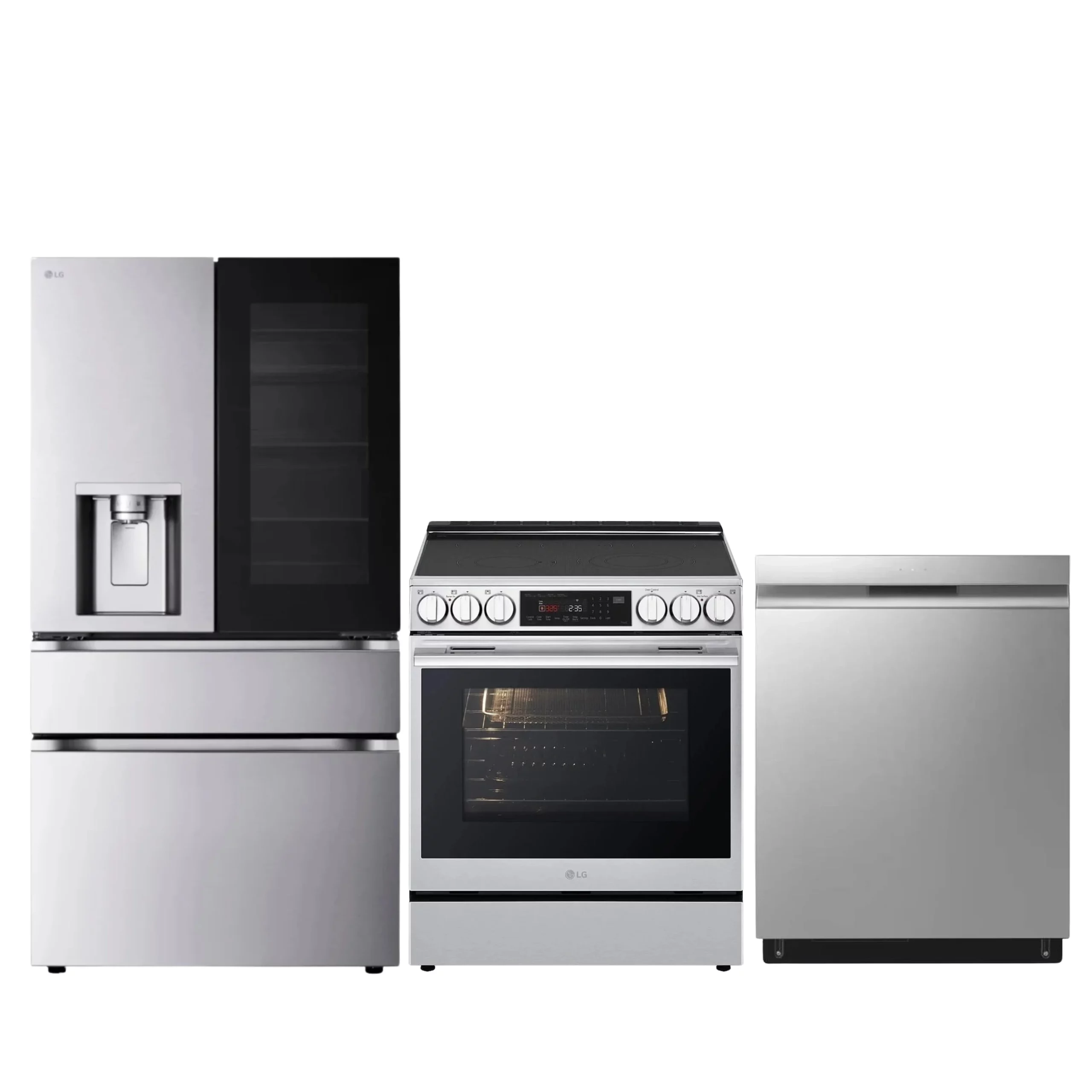 Ensemble cuisine LG inox – Réfrigérateur + cuisinière + lave-vaisselle – LF29S8365S + LSEL6335XE + LDPN454HT