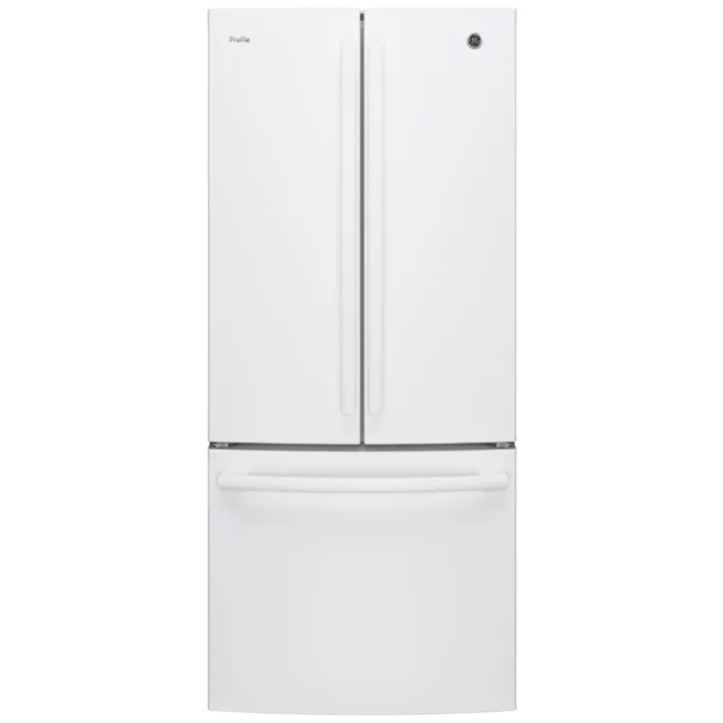 Réfrigérateur GE Profile à portes françaises – 30 pouces, 20.8 pi³, blanc – PNE21NGLKWW