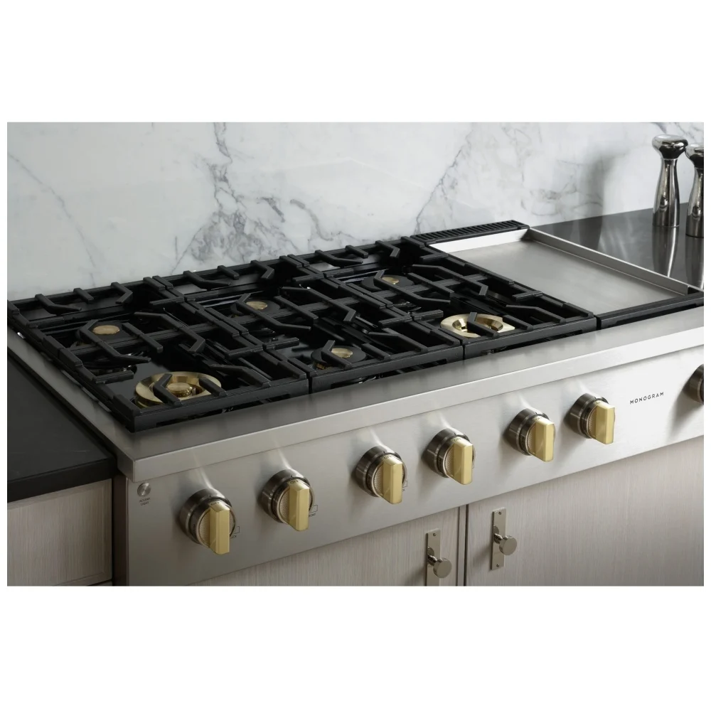 Plaque de cuisson au gaz Monogram – 48 pouces, 6 brûleurs, inox – ZGU486NDTSS – Image 3