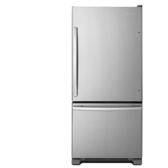 Réfrigérateur à congélateur inférieur Amana – 30 pouces, 18,6 pi³, acier inoxydable – ABB1924BRM