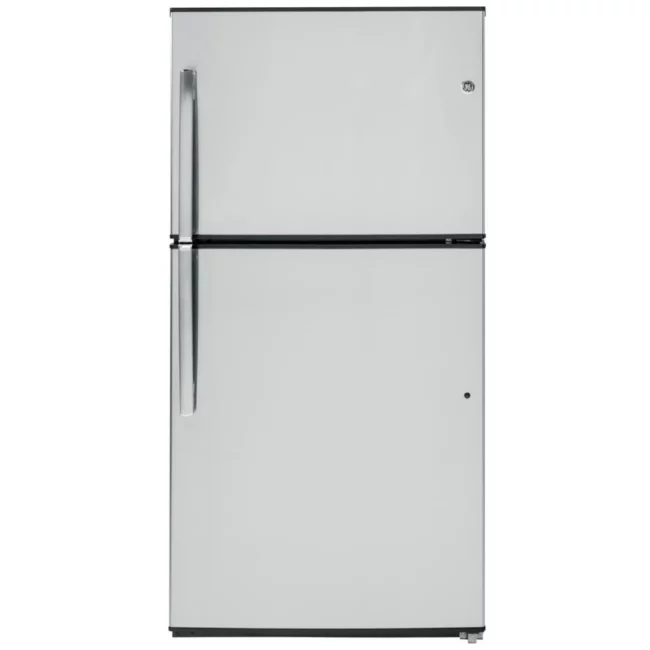 Réfrigérateur à congélateur supérieur GE – 33 pouces, 21,2 pi³, acier inoxydable – GTE21GSHSS