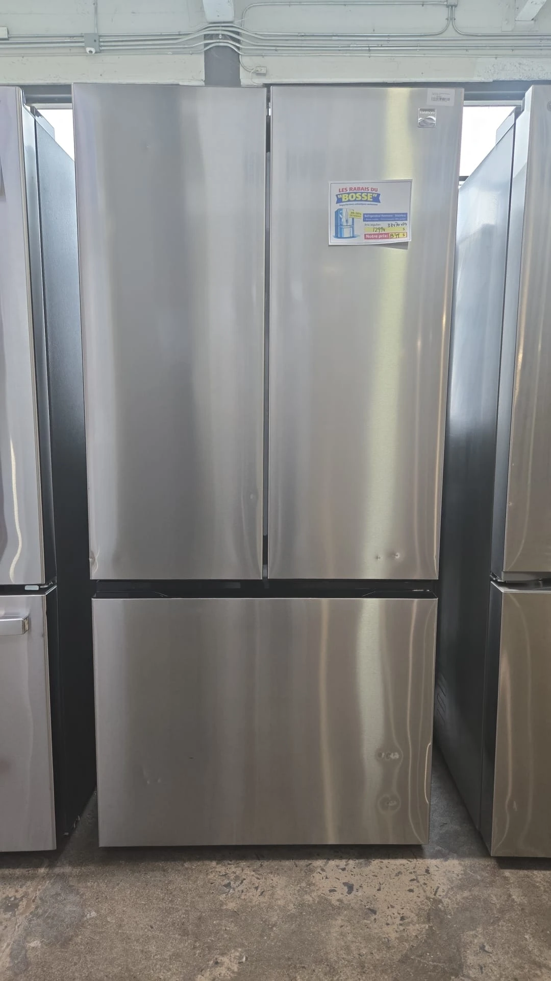 Réfrigérateur à portes françaises Kenmore – 33 pouces, 18 pi³, inox – KKFDR32 – Image 6