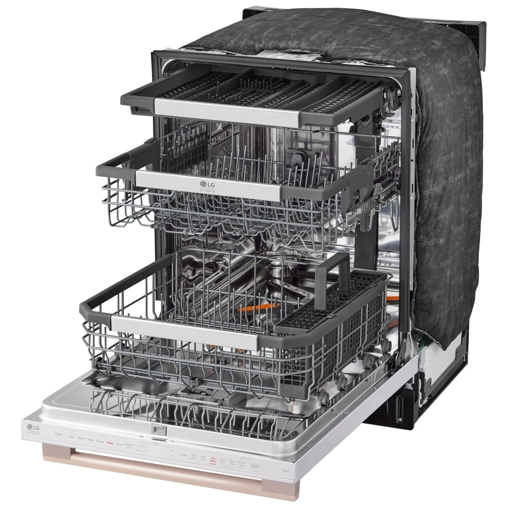 Lave-vaisselle encastré LG Studio – 24 pouces, 40 dB, 15 couverts, 3 paniers, Wi-Fi, blanc – SDWB24W3 – Image 4
