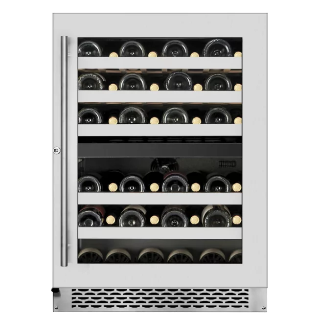 Cellier à vin Wine Cell’R – Titanium 46 bouteilles, double zone, inox – WC46DZSV1