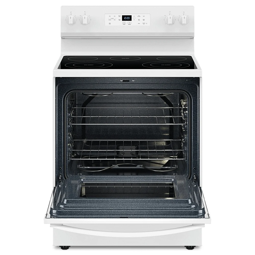 Cuisinière électrique Whirlpool, 30 pouces, 5.3 pi³, 5 brûleurs, blanche – YWFES3330RW - Image 2
