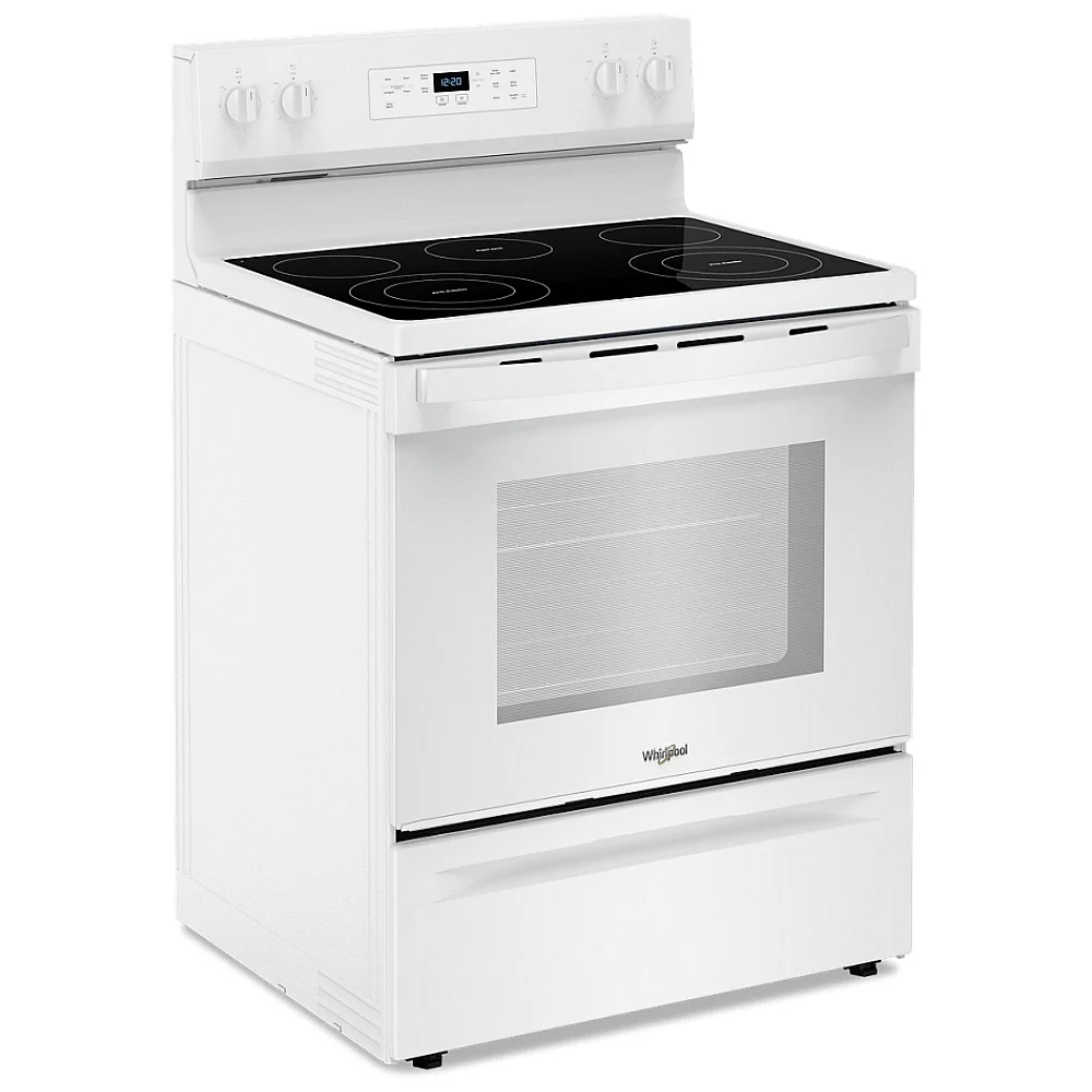 Cuisinière électrique Whirlpool, 30 pouces, 5.3 pi³, 5 brûleurs, blanche – YWFES3330RW - Image 4