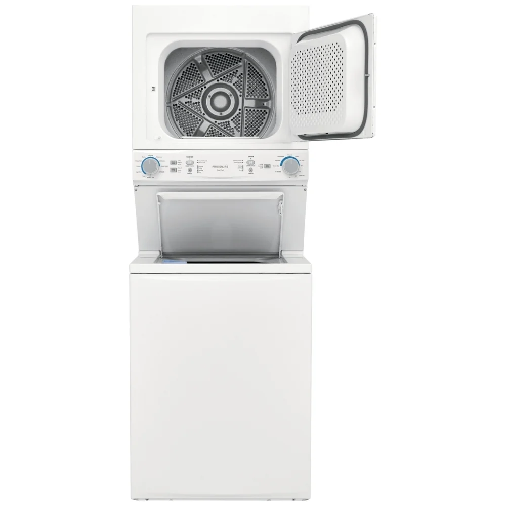 Centre de lavage Frigidaire laveuse-sécheuse superposé – 27 pouces, laveuse 4,5 pi³, sécheuse 5,6 pi³, électrique, blanc – FLCE752CAW – Image 2