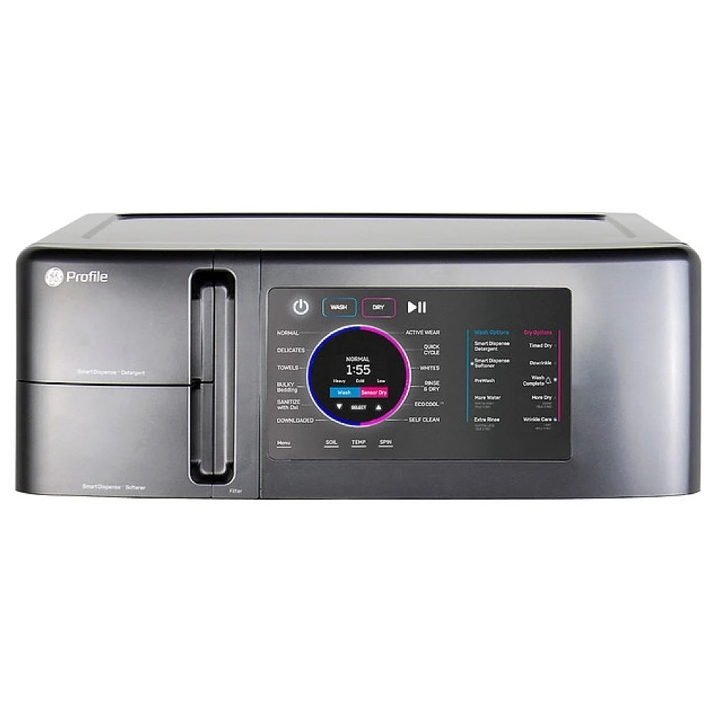 Laveuse-sécheuse tout-en-un GE Profile à chargement frontal – 28 pouces, 4,8 pi³, pompe à chaleur sans ventilation, ENERGY STAR, graphite carbone– PFQ97HSPVDS – Image 2